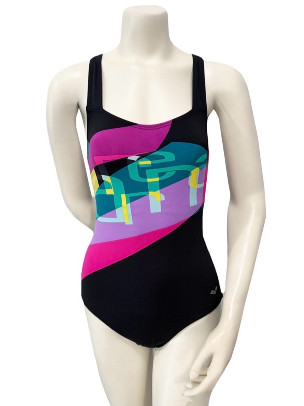 Arena One Piece Swimsuit Size 34 (US 6–8 M) Black Multicolor Racerback